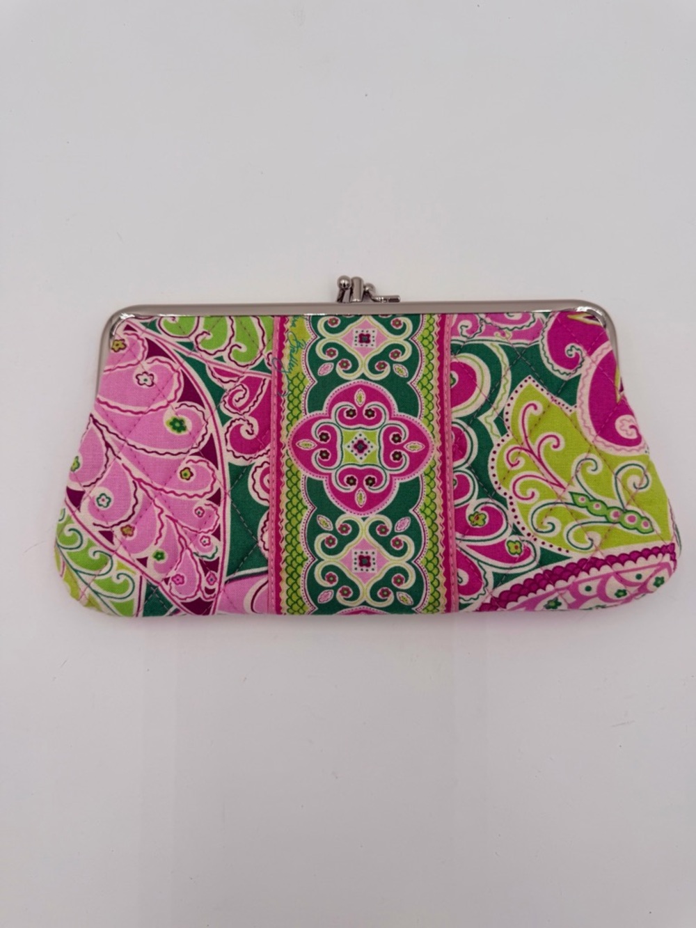 Vera Bradley Very Berry Paisley Double Kiss Lock Clutch Wallet Retired